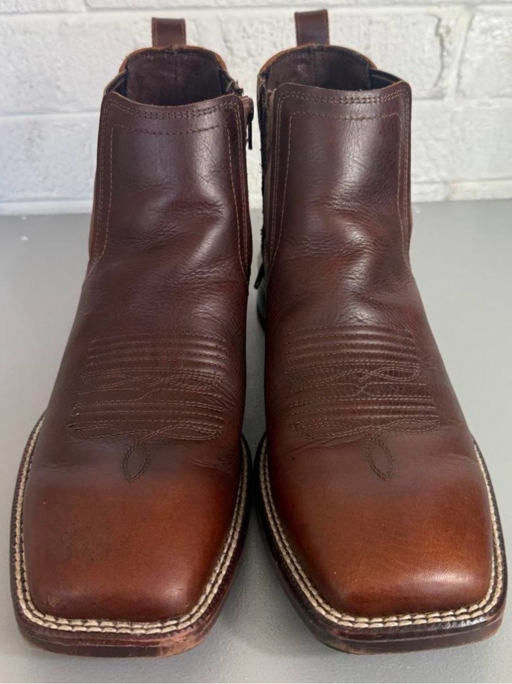 Ariat Brown Leather Booker Boots - Picture 2 of 7